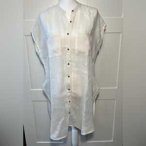 Holding Horses Anthropologie White Tunic Top XS